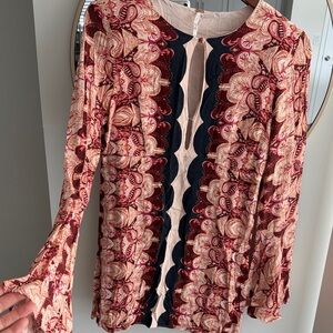 Free People sz 10.             Elegant Multicolor Patterned Women's dress